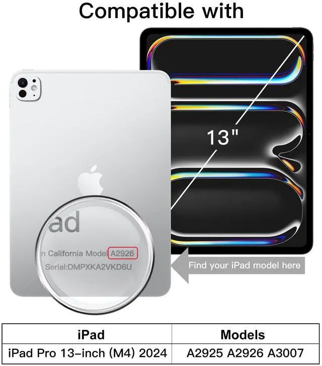 Alt view image 2 of 5 - JETech iPad Pro 13-Inch M4 (2024) Bumper Case and Screen Protector with Camera Lens Protector Bundle