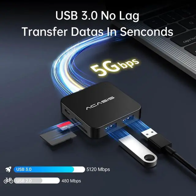 Alt view image 4 of 5 - USB C Hub, 7 in 1 USB C to HDMI Multiport Adapter, 4K HDMI, Power Delivery 100 W, 2 USB A 3.0 Port, 1 USB C Hub 3.0, SD/TF Card Reader, USB C Dongle for MacBook Pro/Air, Laptop and USB C Devices