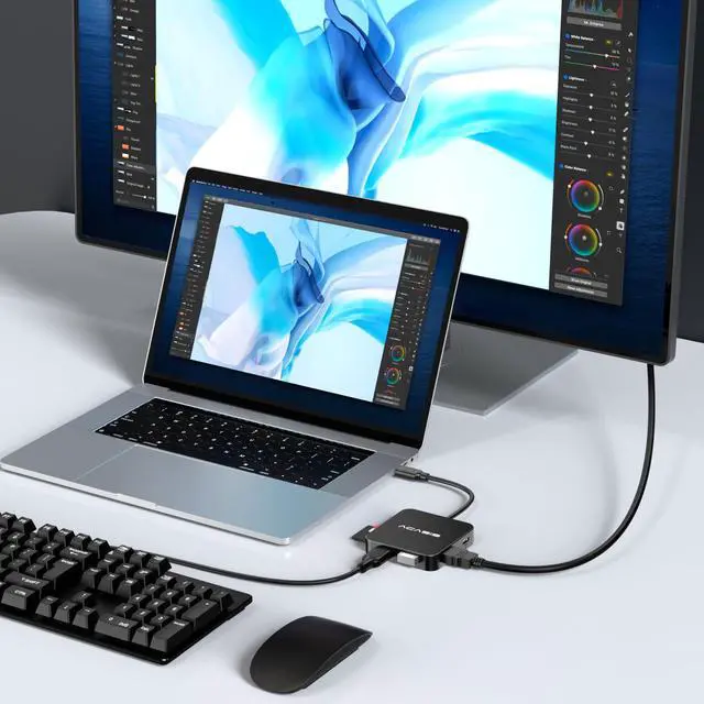 Alt view image 3 of 5 - USB C Hub, 7 in 1 USB C to HDMI Multiport Adapter, 4K HDMI, Power Delivery 100 W, 2 USB A 3.0 Port, 1 USB C Hub 3.0, SD/TF Card Reader, USB C Dongle for MacBook Pro/Air, Laptop and USB C Devices