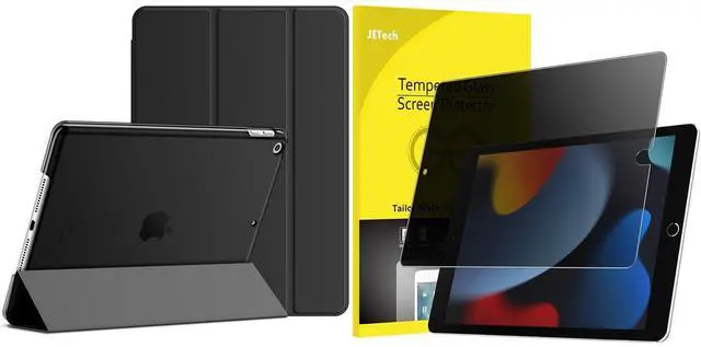 Main image of JETech iPad 9/8/7 (10.2-Inch, 2021/2020/2019 Model, 9th/8th/7th Generation) Case and Privacy Screen Protector Bundle