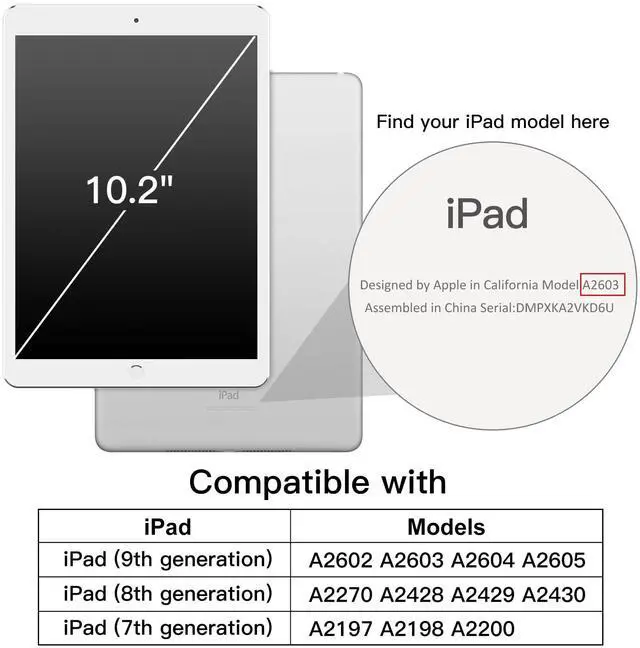 Alt view image 2 of 5 - JETech iPad 9/8/7 (10.2-Inch, 2021/2020/2019 Model, 9th/8th/7th Generation) Case and Privacy Screen Protector Bundle