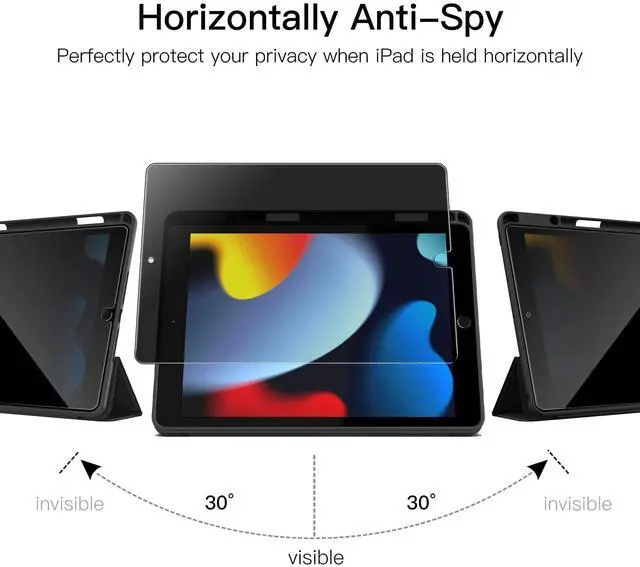 Alt view image 5 of 5 - JETech iPad 9/8/7 (10.2-Inch, 2021/2020/2019 Model, 9th/8th/7th Generation) Case and Privacy Screen Protector Bundle