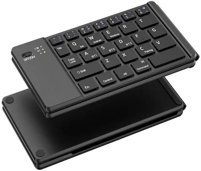 Alt view image 2 of 5 - Foldable Keyboard and Mouse, Folding Wireless Keyboard Mouse Combo, 2.4G Wireless and Bluetooth, USB-C Rechargeable Portable Combo for Travel and for Laptop iPads Tablets iOS Andorid- Black