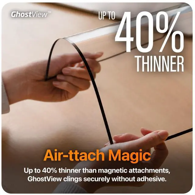 Alt view image 2 of 5 - UPPERCASE GhostView Premium Ultra Thin 2-Way Privacy Screen Protector, Bubble-free Air-ttach Technology, Non-Magnetic, Removable, Compatible with MacBook Air 13" 2024 2022 with M3/M2