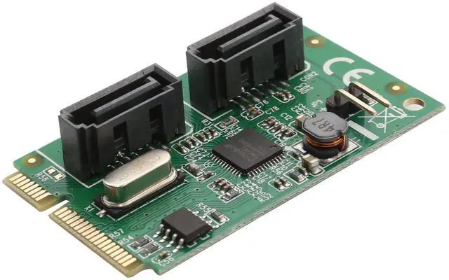 Alt view image 5 of 5 - 2 Port Mini PCIe to SATA III Controller Card AsMedia ASM1061 Chipset