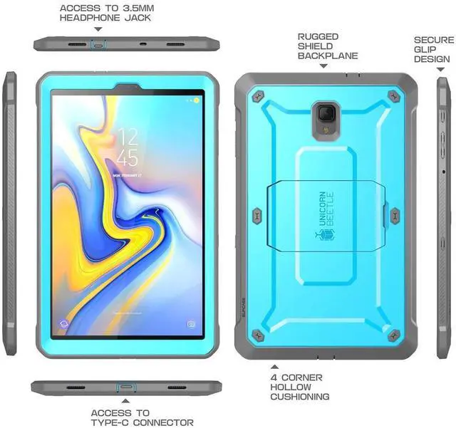 Alt view image 5 of 5 - SupCase for Samsung Galaxy Tab A 10.5 Inch Case 2018 (Unicorn Beetle Pro), [Built-in Screen Protector & Stand] Heavy Duty Rugged Protective Tablet Cover for Galaxy Tab A 10.5 SM-T590/T595/T597, Blue