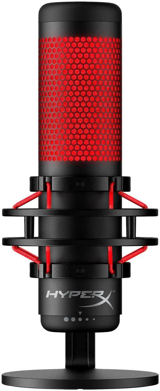 Main image of HyperX QuadCast - USB Condenser Gaming Microphone, for PC, PS4, PS5 and Mac, Anti-Vibration Shock Mount, Four Polar Patterns, Pop Filter, Gain Control, Podcasts, Twitch, YouTube, Discord, Red LED