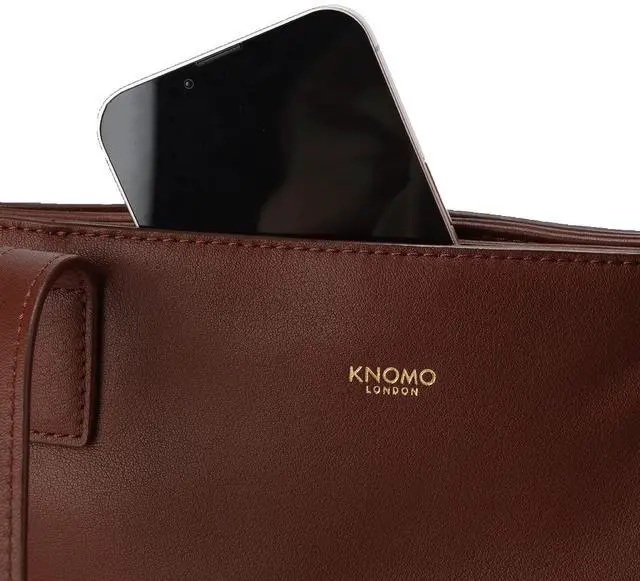 Alt view image 5 of 5 - KNOMO Maddox Large Leather Laptop Tote Shoulder Bag Purse,Work Handbag for Women, Brown