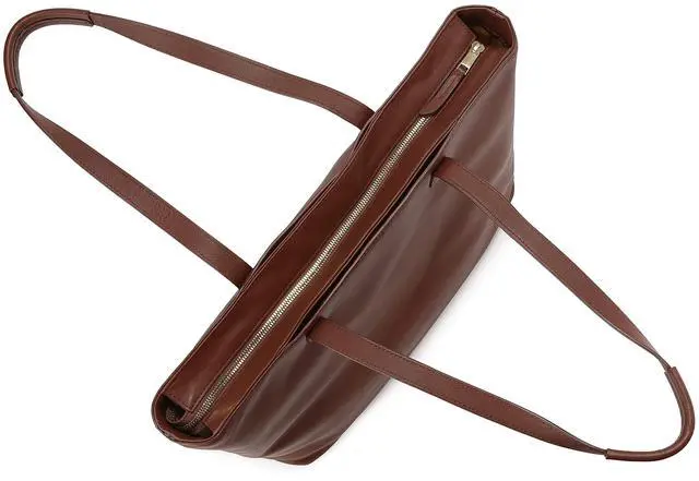 Alt view image 2 of 5 - KNOMO Maddox Large Leather Laptop Tote Shoulder Bag Purse,Work Handbag for Women, Brown