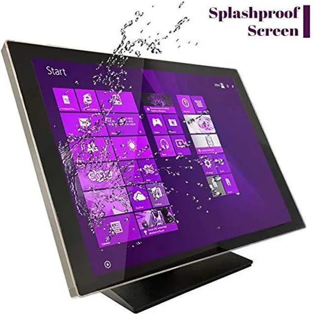 Alt view image 2 of 5 - ANGEL POS 24" Metal Housing Capacitive LED Capacitive Multi-Touch HDMI VGA Monitor 16:9 Display 1080p, Seamless Splash Proof Flat Touchscreen, Industrial, Office, Retail, Restaurant