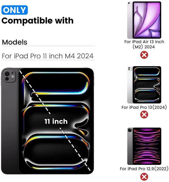 Alt view image 2 of 5 - Nillkin Camshied Pro Case for iPad Pro 11 M4 2024 Magnetic Slim Protective Case with Stable Adjustable Tablet Kickstand Holder and Pencil Pocket,General Aviation, Vertical/Horizontal Stand