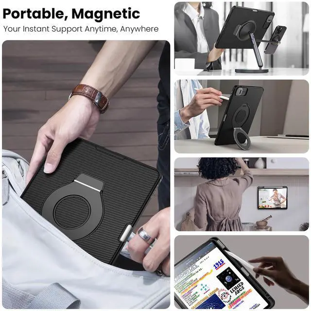 Alt view image 5 of 5 - Nillkin Camshied Pro Case for iPad Pro 11 M4 2024 Magnetic Slim Protective Case with Stable Adjustable Tablet Kickstand Holder and Pencil Pocket,General Aviation, Vertical/Horizontal Stand