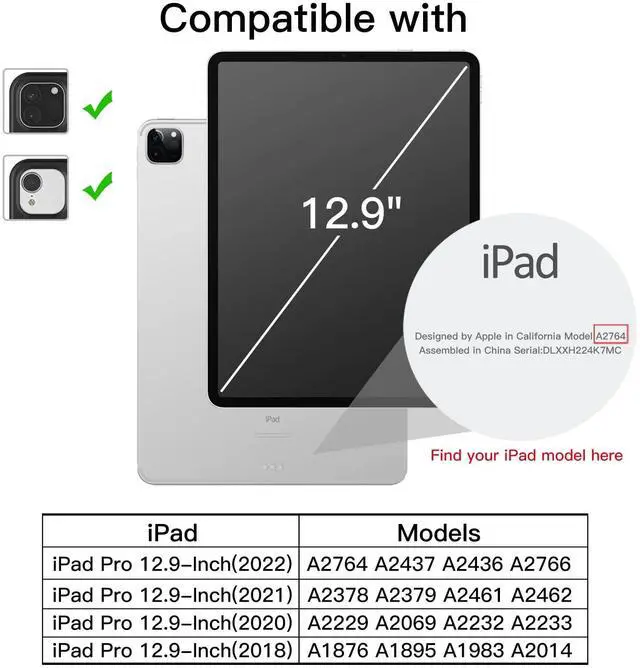 Alt view image 2 of 5 - JETech iPad Pro 12.9-Inch 2022/2021/2020/2018 (6th/5th/4th/3rd) Screen Protector and Magnetic Case Bundle