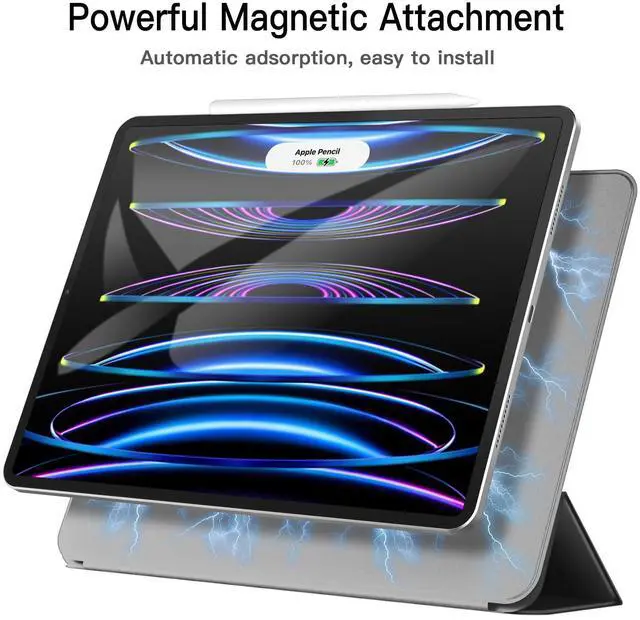 Alt view image 5 of 5 - JETech iPad Pro 12.9-Inch 2022/2021/2020/2018 (6th/5th/4th/3rd) Screen Protector and Magnetic Case Bundle