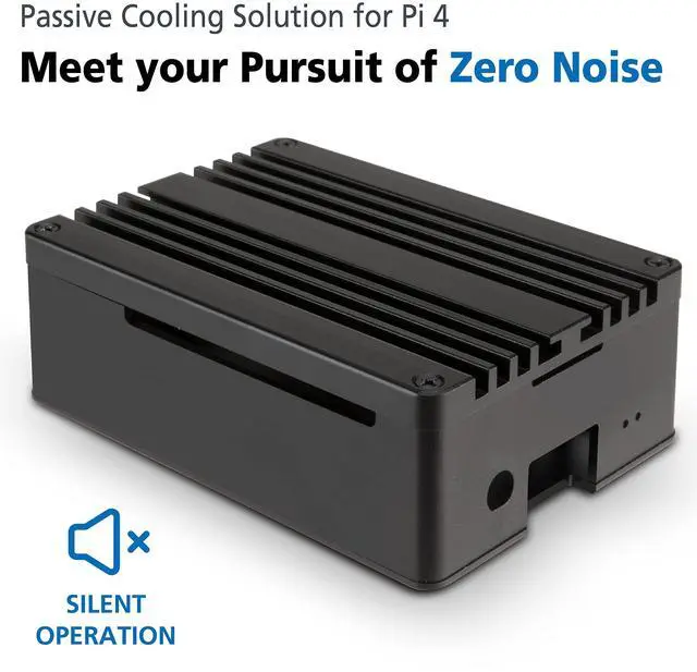 Alt view image 2 of 5 - Akasa Pi-4 Pro, Pure Aluminum Raspberry Pi 4 Armor Case, Zero-Noise Passive Cooling Rpi 4 Case, Raspberry Pi 4 Heatsink for Raspberry Pi 4 Model B, Thermal Kit Included, A-RA08-M2B