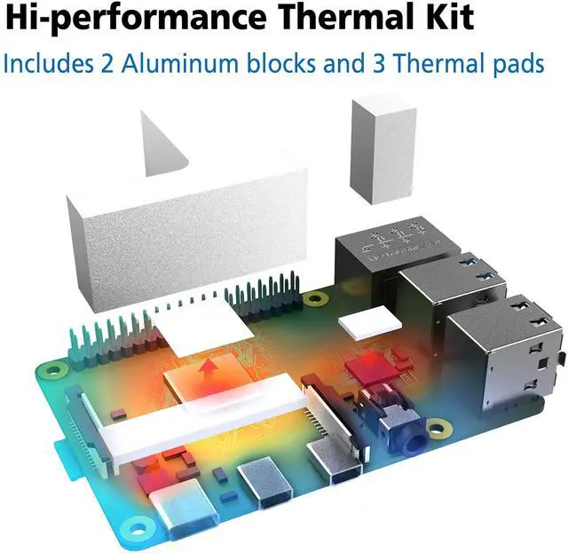 Alt view image 4 of 5 - Akasa Pi-4 Pro, Pure Aluminum Raspberry Pi 4 Armor Case, Zero-Noise Passive Cooling Rpi 4 Case, Raspberry Pi 4 Heatsink for Raspberry Pi 4 Model B, Thermal Kit Included, A-RA08-M2B