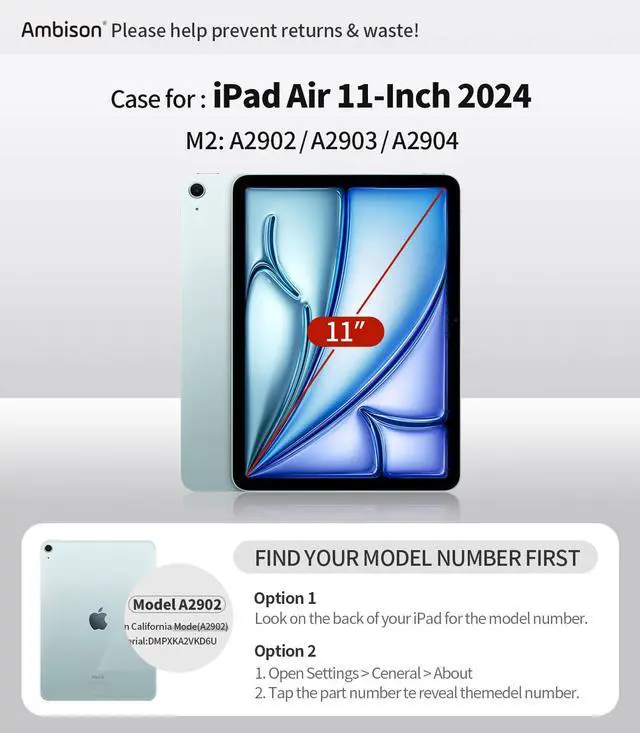 Alt view image 2 of 5 - Ambison iPad Air 11 inch Case 6th Generation 2024(M2), with 9H Tempered Glass Screen Protector,Full-Body Shockproof Sturdy Cute Cover with Butterfly Wings Stand,Shoulder Strap,Pencil Holder-Multicolor