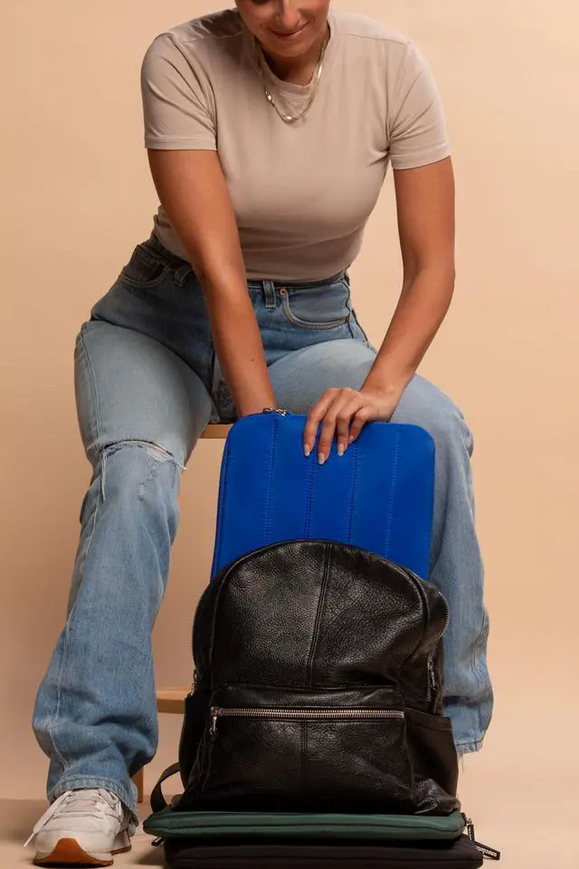 Alt view image 4 of 5 - ANECDOTE Laptop Case 13-14 Inch - A Perfect Laptop Sleeve That is Compatible with MacBook Air/Pro and iPad Pro 12.9 - Fits in Your Bag, Made of 100% Nylon with Aesthetic Design (Royal Blue)