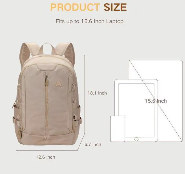 Alt view image 2 of 5 - AOKING Large Travel Backpack for Women, Lightweight Laptop Commuter Backpack, Stylish Daypacks for Work, Mochilas De Mujer(Khaki)