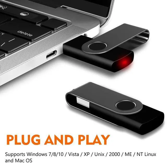 Alt view image 2 of 5 - 16GB USB Flash Drive, AreTop 10 Pack USB 2.0 Thumb Drives Memory Stick Swivel Jump Drive for Home & Office Use (10 Pack 16GB, Black)