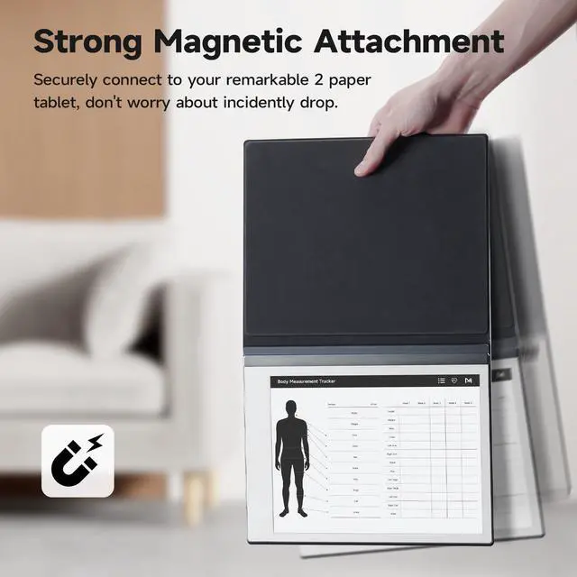 Alt view image 5 of 5 - Ayotu Case for Remarkable 2 Paper Tablet 10.3" 2020 Released, Book Folio Design with Bulit-in Magnet, Premuin PU Leather Cover, Black (Exclusive Templates Provided)