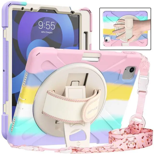 Main image of BATYUE Case for iPad Air 11-inch M3 (2025) / M2 (2024), iPad Air 5th/4th 10.9 inch(2022/2020), iPad Pro 11" 4th/3rd/2nd/1st Gen Case (2022/2021/2020/2018), with Pencil Holder+Shoulder Strap