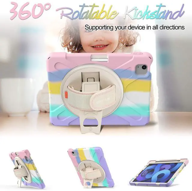 Alt view image 4 of 5 - BATYUE Case for iPad Air 11-inch M3 (2025) / M2 (2024), iPad Air 5th/4th 10.9 inch(2022/2020), iPad Pro 11" 4th/3rd/2nd/1st Gen Case (2022/2021/2020/2018), with Pencil Holder+Shoulder Strap