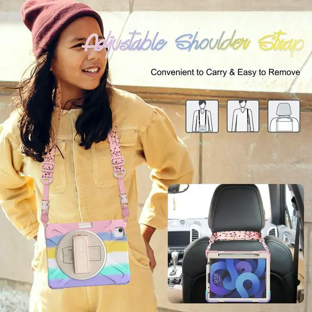 Alt view image 5 of 5 - BATYUE Case for iPad Air 11-inch M3 (2025) / M2 (2024), iPad Air 5th/4th 10.9 inch(2022/2020), iPad Pro 11" 4th/3rd/2nd/1st Gen Case (2022/2021/2020/2018), with Pencil Holder+Shoulder Strap