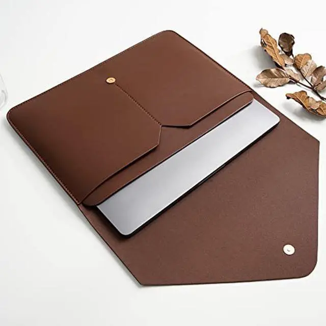 Alt view image 3 of 5 - Benfan Laptop Sleeve 15 Inch Compatible with New MacBook Pro 15, New MacBook Pro 16, Surface Book 15, Dell XPS 15 with Small Pouch, Mouse Pad and Cord Organizer, Color Dark Brown