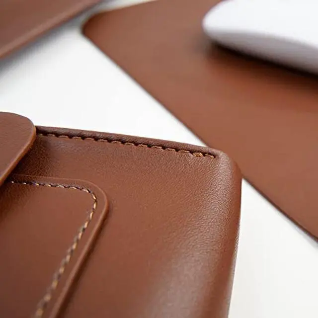 Alt view image 5 of 5 - Benfan Laptop Sleeve 15 Inch Compatible with New MacBook Pro 15, New MacBook Pro 16, Surface Book 15, Dell XPS 15 with Small Pouch, Mouse Pad and Cord Organizer, Color Dark Brown