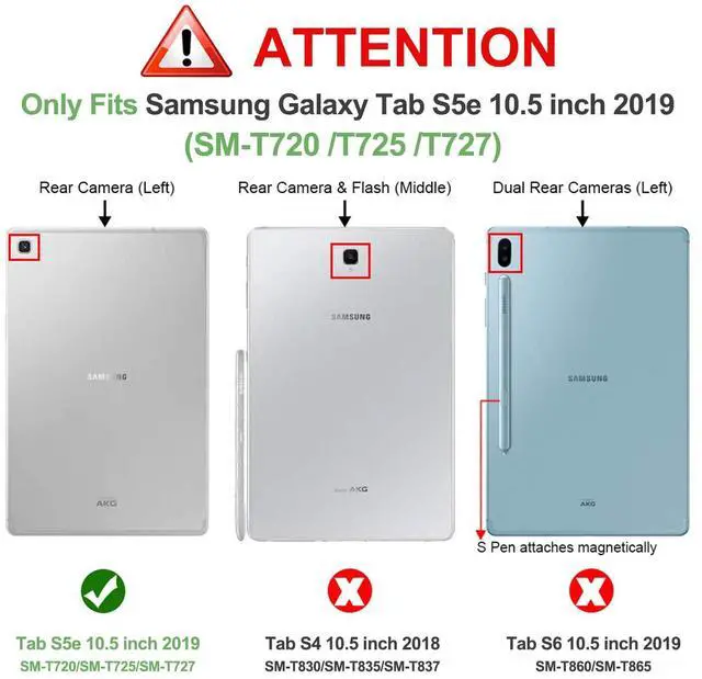 Alt view image 2 of 5 - BRAECN Case for Samsung Galaxy Tab S5e 10.5 Inch 2019 Tablet(SM-T720/T725/T727), Hybrid Rugged Shockproof Silicone Cover for Kids,Students with Hand Strap,Built-in Stand and Shoulder Strap(Rose)