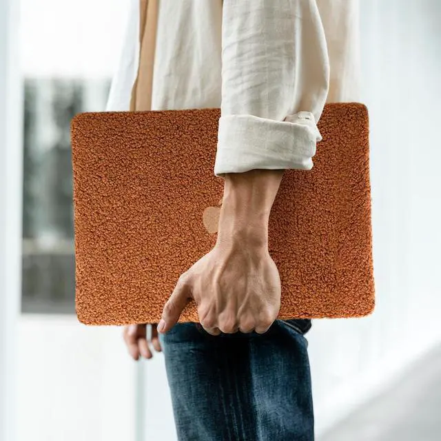 Alt view image 3 of 5 - BYCeKe Compatible with MacBook Air 13 inch Case 2022, 2021-2018 M1 A2337 A2179 A1932,Cover for MacBook Air M1, Soft Fluffy Fuzzy Plush Faux Fur Hard Shell Case & Keyboard Cover for Mac Air 13, Brown