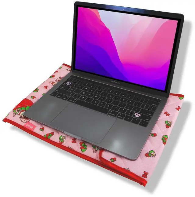 Alt view image 2 of 5 - Sonix x Sanrio | Quilted Laptop Sleeve | 13-14 Inch, Quilted Soft Comfy Laptop Carrying Case, Computer Sleeve | My Melody x Strawberry Shortcake