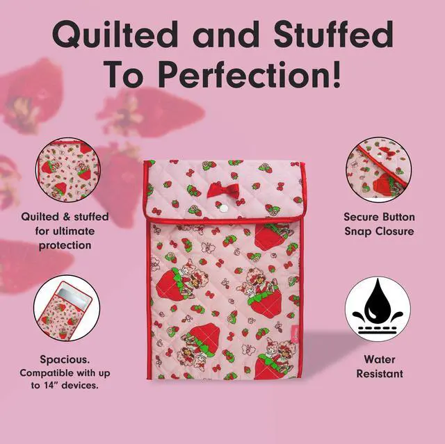 Alt view image 5 of 5 - Sonix x Sanrio | Quilted Laptop Sleeve | 13-14 Inch, Quilted Soft Comfy Laptop Carrying Case, Computer Sleeve | My Melody x Strawberry Shortcake