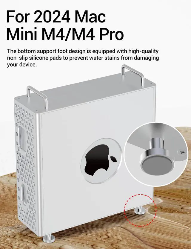 Alt view image 2 of 5 - Aluminum Chassis Stand for 2024 Mac mini M4/M4 Pro - Mac mini M4 Case - Optimized Heat Dissipation - Accessories Holder