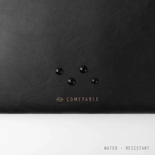 Alt view image 4 of 5 - Comfyable Leather Laptop Sleeve Compatible with 16 Inch MacBook Pro M4 2024 & 15 Inch MacBook Air M4 M3 M2 2025, Black