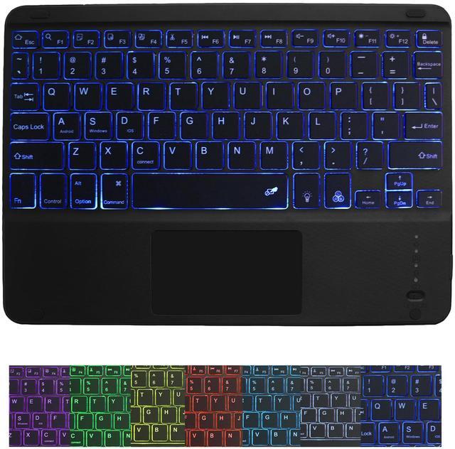 Main image of Wireless Bluetooth Keyboard,10-inch Ultra-Slim 7 Color Backlight with Touchpad,Rechargeable Wireless Magnetic Bluetooth Portable Keyboard,for Smartphone Laptop Tablet Travel (Black)
