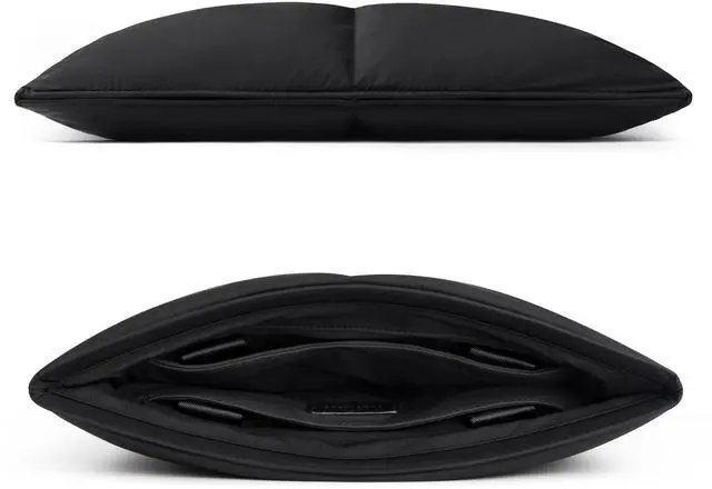 Alt view image 3 of 5 - Comfyable Puffy Laptop Sleeve 13 14 Inch, Quilted Puffer Laptop Carrying Case with Handle, Pillow Case Compatible for MacBook Air M4 2025, MacBook Pro M4 Pro/Max, Black