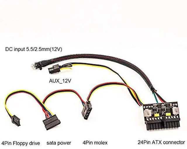 Alt view image 3 of 5 - RGEEK 24pin PSU 12V DC Input 150W Peak Output Switch DC-DC ATX Pico PSU Mini ITX PC Power