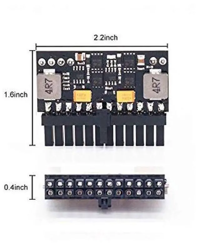 Alt view image 5 of 5 - RGEEK 24pin PSU 12V DC Input 150W Peak Output Switch DC-DC ATX Pico PSU Mini ITX PC Power