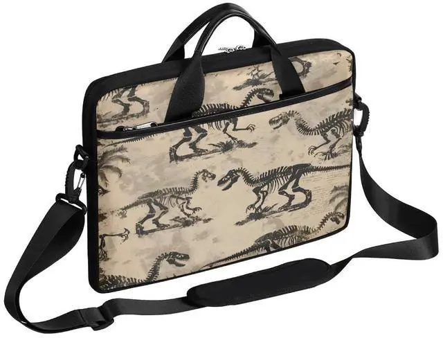 Main image of CURLYOOT Cool Dinosaur Skeleton Laptop Sleeve Case 13-14 inch Laptop Bag Handbag Waterproof Messenger Shoulder Bag Computer Carrying Bag