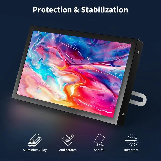 Alt view image 5 of 5 - 7 Inch Small Monitor, 1024x600 HD IPS Mini Monitor with Built-in Speakers/HDMI/VGA/AV Input for Raspberry Pi, PC, TV, DVD, CCTV