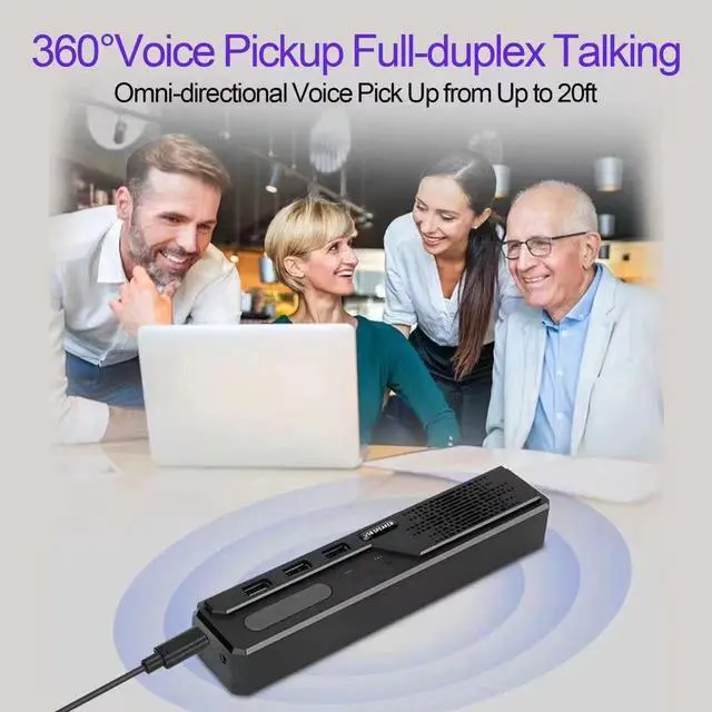 Alt view image 4 of 5 - Cykvis 3 in 1 USB Computer Speaker with Microphone, PC Laptop Desktop Conference Speaker with Mic for Smart Home Office and Online Study,360 Degree Enhanced Voice Pickup, Noise Reduction