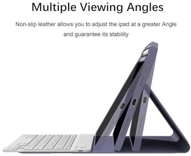 Alt view image 3 of 5 - Divufus Keyboard Case for iPad Pro 13 Inch (M4) 2024 [Magnetic Detachable Wireless Keyboard][Support 3 System] Flip Stand Case with Pencil Holder for iPad 13" Pro 2024 (M4), Lavender Gray