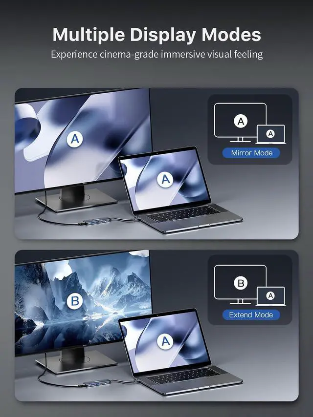 Alt view image 4 of 5 - USB-C HUB, DockteckExpand USB C to USB Adapter (5 in 1) with 4K HDMI, 100W Power Delivery, 5Gbps USB-C Data Port & 2 5Gbps USB-A Data Ports for MacBook Pro/Air, iPad Pro/Air, Dell XPS and More