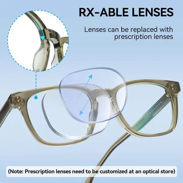 Alt view image 4 of 5 - Dollger Blue Light Blocking Glasses For Woman Men Square Rectangle Computer BlueLight Glasses Non-Prescription Glasses Beige