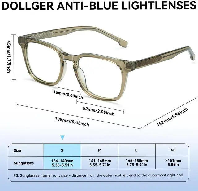 Alt view image 5 of 5 - Dollger Blue Light Blocking Glasses For Woman Men Square Rectangle Computer BlueLight Glasses Non-Prescription Glasses Beige