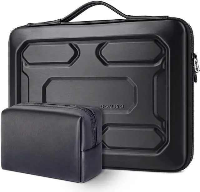 Main image of DOMISO 15.6 inch Laptop Sleeve with Pouch Shockproof Computer Bag Waterproof EVA Protective Carrying Case for 15.6" Yoga 720 ThinkPad T570 IdeaPad 310 320/HP Envy 15/15.6" Notebooks, Black
