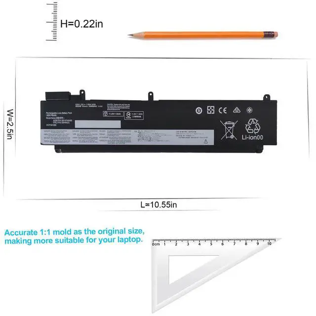 Alt view image 3 of 5 - 00HW022 24WH 00HW023 SB10F46461 Laptop Battery Replacement for ThinkPad T460s T470s Series 00HW036 SB10F46460 SB10F46474 00HW037 SB10F46475 3ICP4/43/86 SB10F46460 11.25V 3-Cell