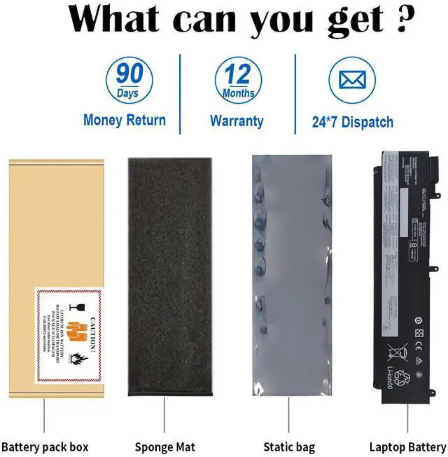 Alt view image 5 of 5 - 00HW022 24WH 00HW023 SB10F46461 Laptop Battery Replacement for ThinkPad T460s T470s Series 00HW036 SB10F46460 SB10F46474 00HW037 SB10F46475 3ICP4/43/86 SB10F46460 11.25V 3-Cell